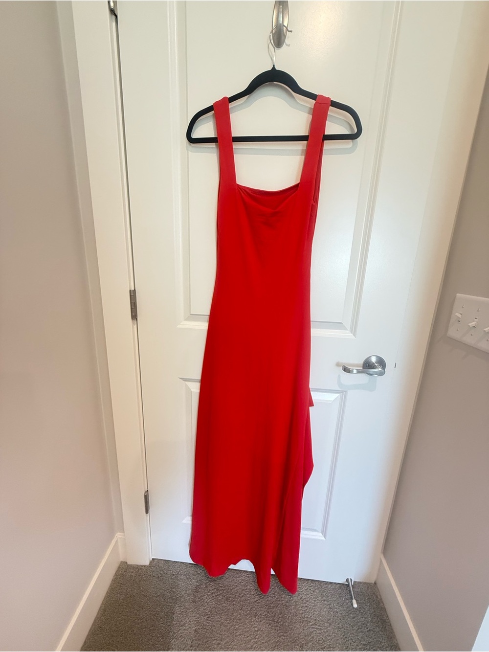 Thatsofetchau Red Sleeveless Cowl Neck Slip Dress